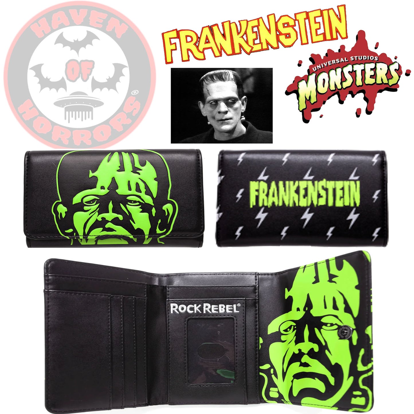 Universal Monsters Frankenstein Tri-Fold Wallet