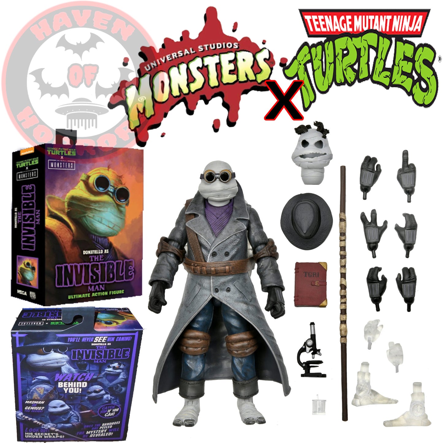 Universal Monsters x TMNT Ultimate Donatello as The Invisible Man 7-Inch Scale Action Figure