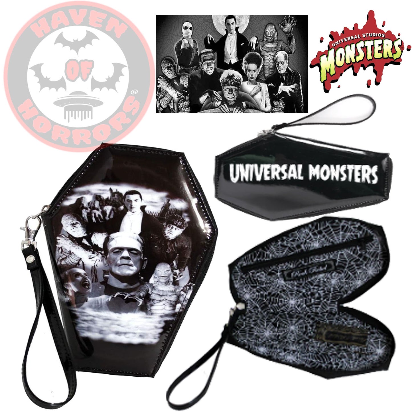 Universal Monsters Collage Coffin Wallet
