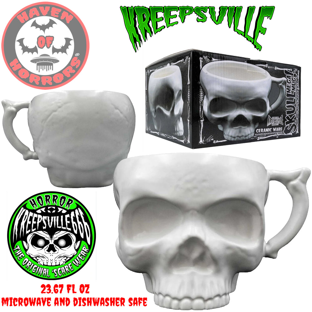 Anatomical Skull Mega Mug White