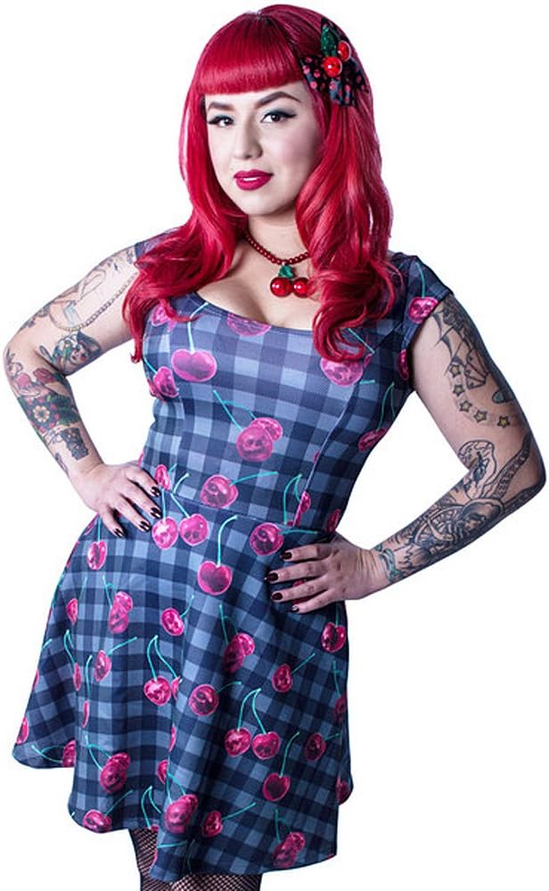 Cherry Skull Marilyn Flare Dress