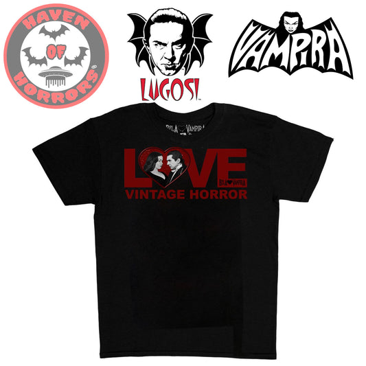 Bela Lugosi Loves Vampira Vintage Horror T-Shirt