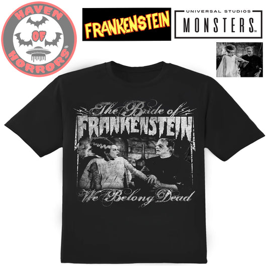 Universal Monsters We Belong Dead The Bride of Frankenstein T-Shirt