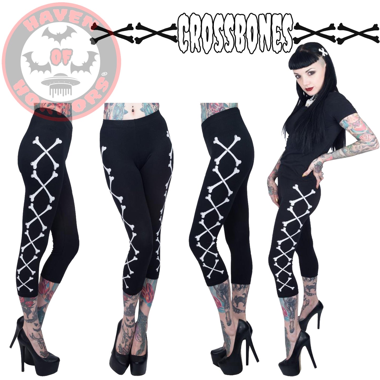 Crossbones Capri Leggings