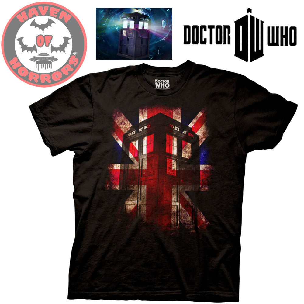 Doctor Who Glowing Tardis Union Jack T-Shirt