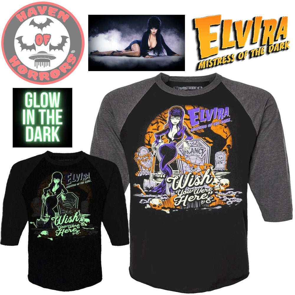 Elvira Wish You Were Here Longsleeve Raglan Top