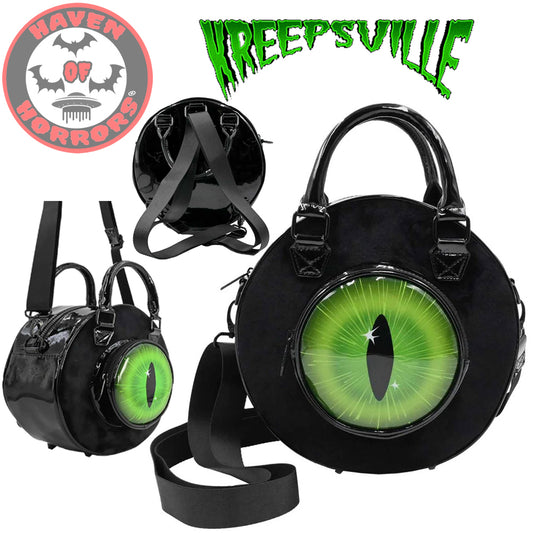 Eyeball Black Cat Backpack Purse