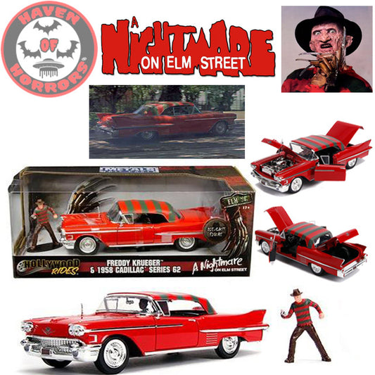 A Nightmare on Elm Street Hollywood Rides 1958 Cadillac with Freddy Figure