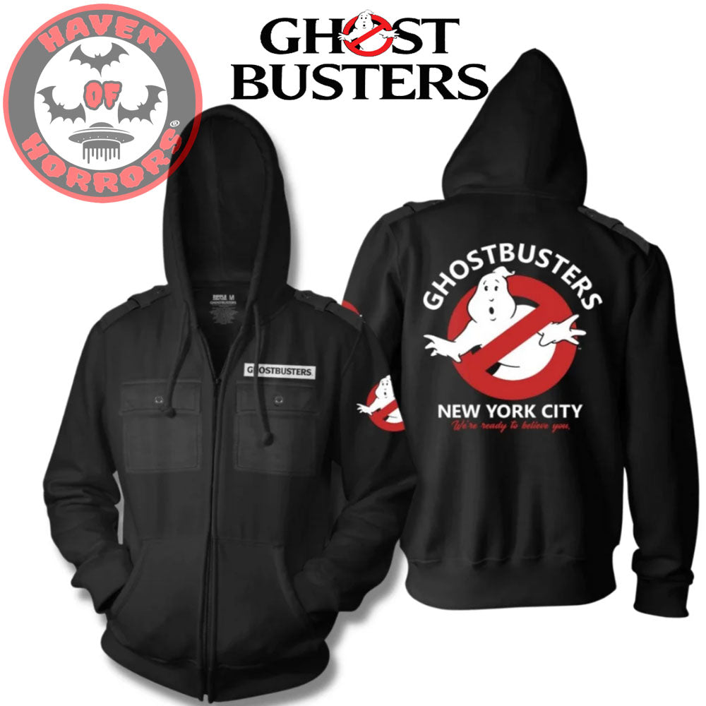 Ghostbusters No Ghost Logo Military Zip Hoodie