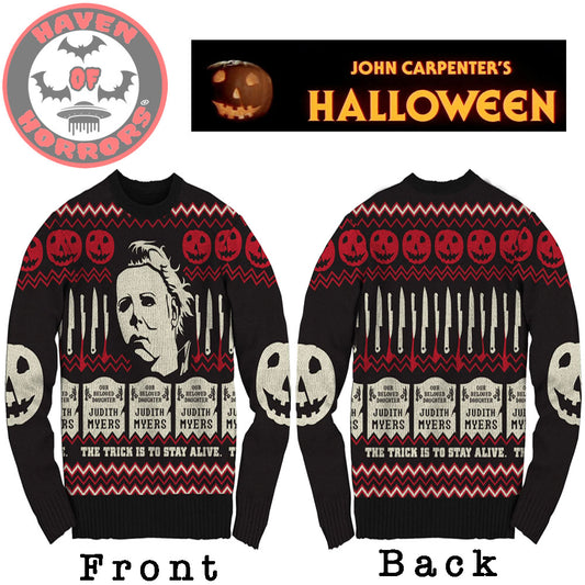Halloween Michael and Knives Sweater