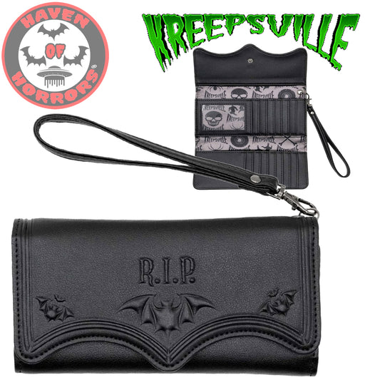 RIP Bat Embossed Trifold Wallet