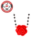 Red Rose and Rosary Pendant