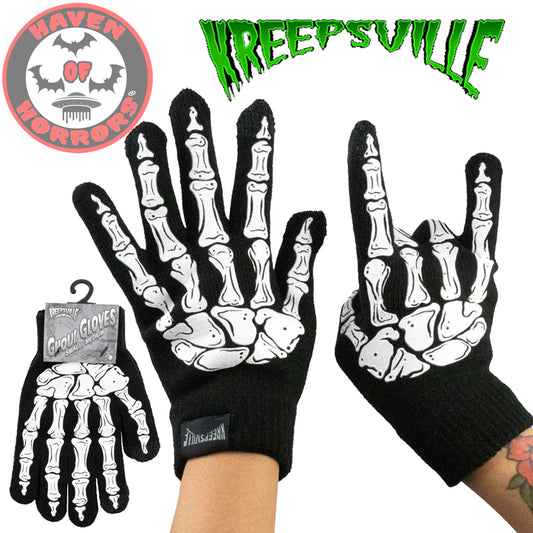 Skeleton Hand Full Knit Gloves