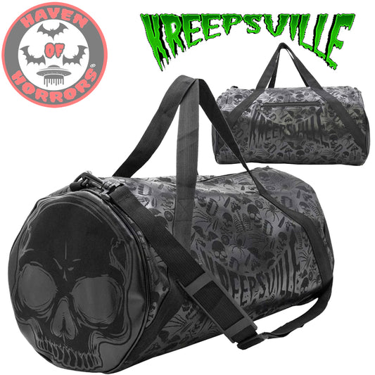 Skull Black Barrel Bag