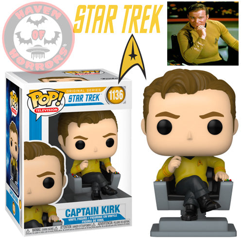 Star Trek The Original Series Captain Kirk in Chair Pop! Vinyl #1136