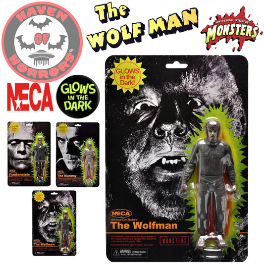 Universal Monsters Retro Glow in the Dark The Wolf Man 7-Inch Scale Action Figure