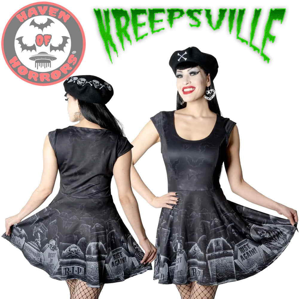 Tombstone Bats Skater Dress