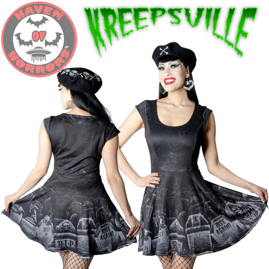 Tombstone Bats Skater Dress