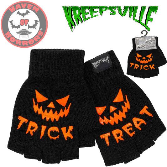 Trick Or Treat Knit Fingerless Gloves