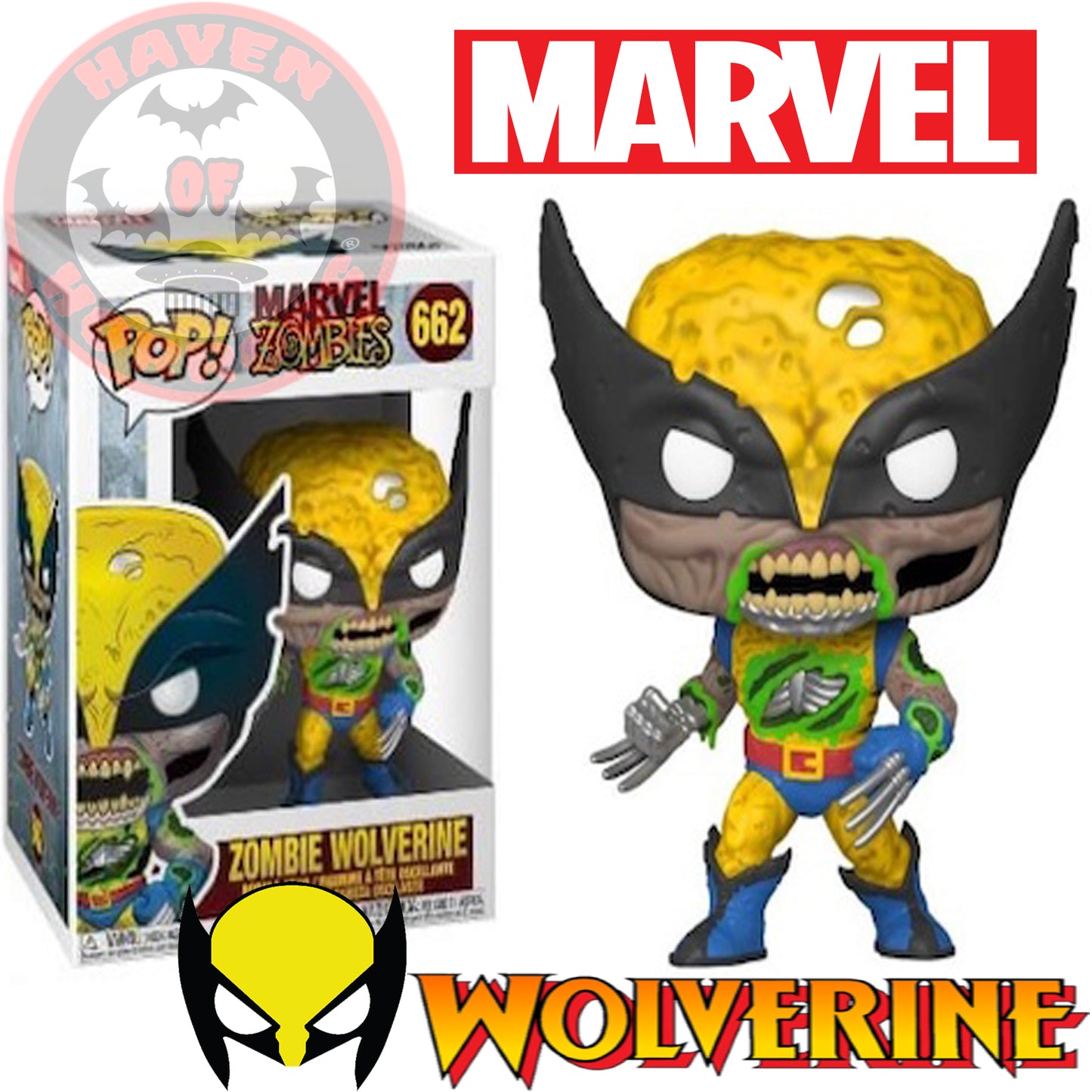 Marvel Zombies Wolverine Glow-in-the-Dark Pop! Vinyl Figure #662