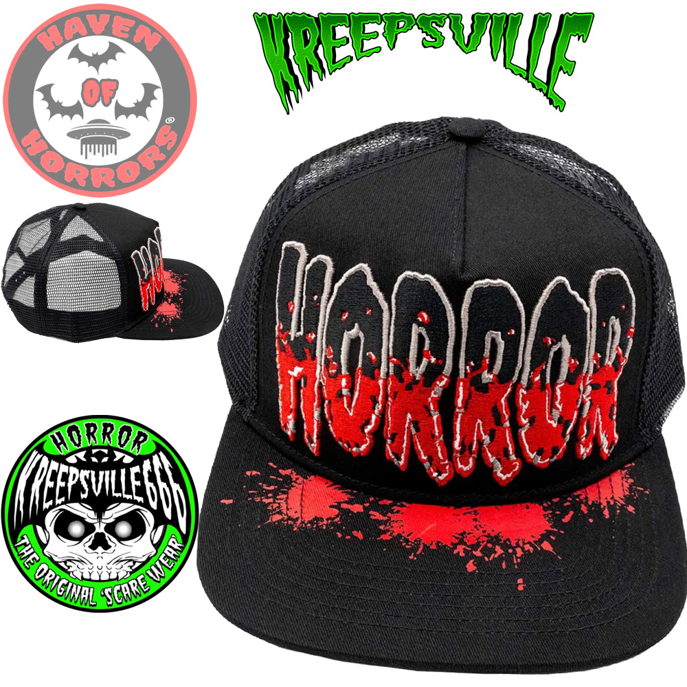Horror Text Logo Trucker Hat