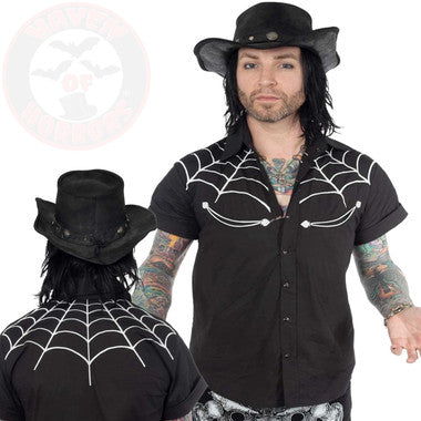 Spiderweb White Western Shirt