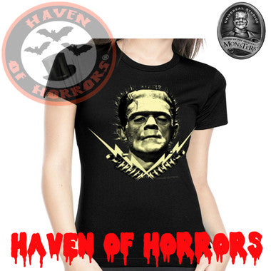 Universal Monsters Frankenstein Bolt Glow Tee