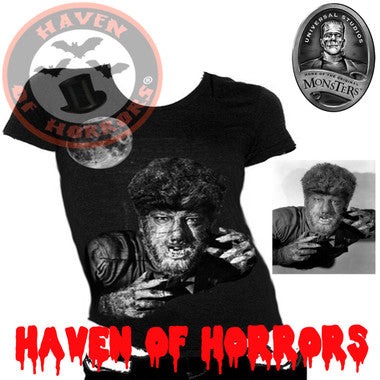Universal Monsters The Wolf Man Black & White Tee