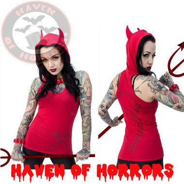 Devil Tail Hoody Tunic Top