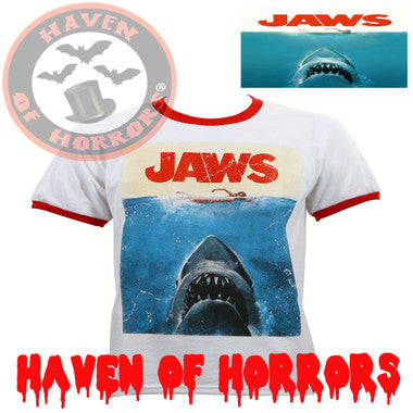 Jaws Classic Red Ringer Poster T-Shirt