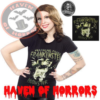 Universal Monsters Fearsome Faces of Frankenstein Tee
