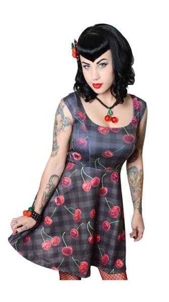 Cherry Skull Marilyn Flare Dress