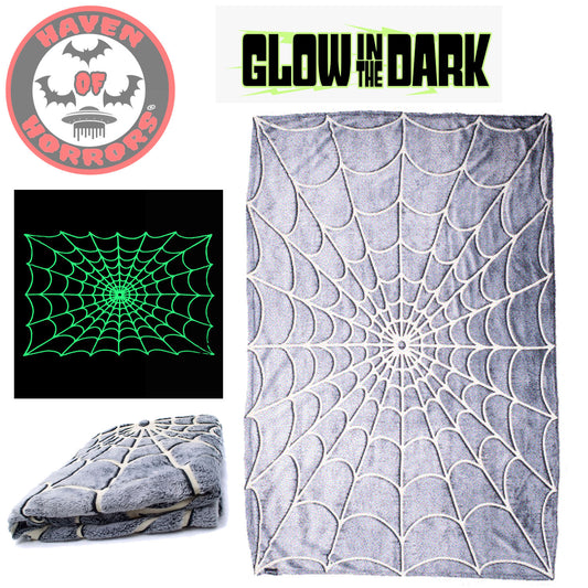 Spiderweb Glow In The Dark Throw Blanket